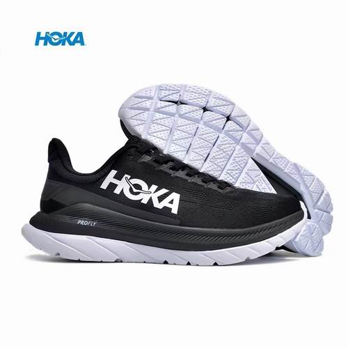Cheap Hoka Mach 4 Men Women Running Shoes Black White-05